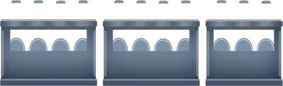 Symbolische Darstellung von Glasflaschen in der Getränkeproduktion